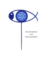 DIY-Blumenstecker Fisch 1 dunkelblau