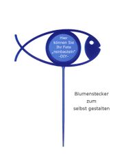 DIY-Blumenstecker Fisch 2 dunkelblau