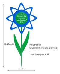 DIY-Blumenstecker Blume 1-1 blau-gr&uuml;n