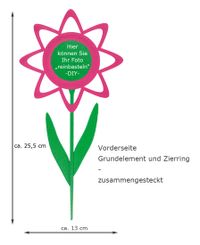 DIY-Blumenstecker Blume 1-1 pink-gr&uuml;n