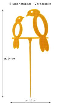 Deko-Blumenstecker gelb-goldfarben mit spannender Oberfl&auml;chenoptik